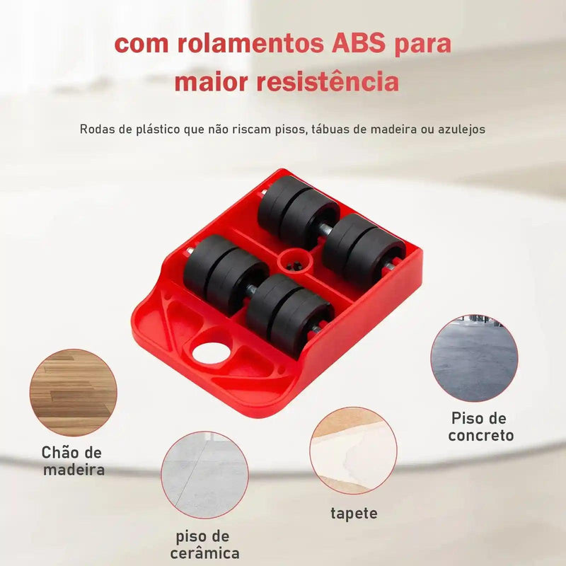 Suporte Para Levantar e Mover Móveis Pesados Kit Com 5 Peças